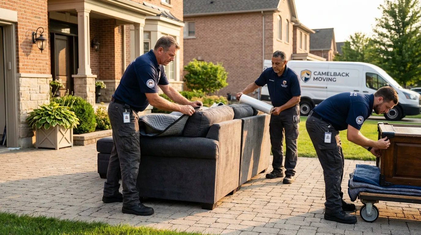 Large estate moving crew wrapping furniture in Morgantown, KY